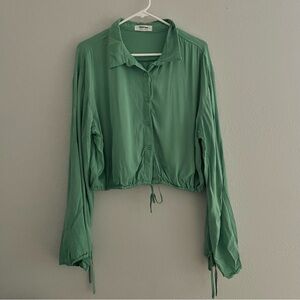 Showpo Green Button-Up Blouse